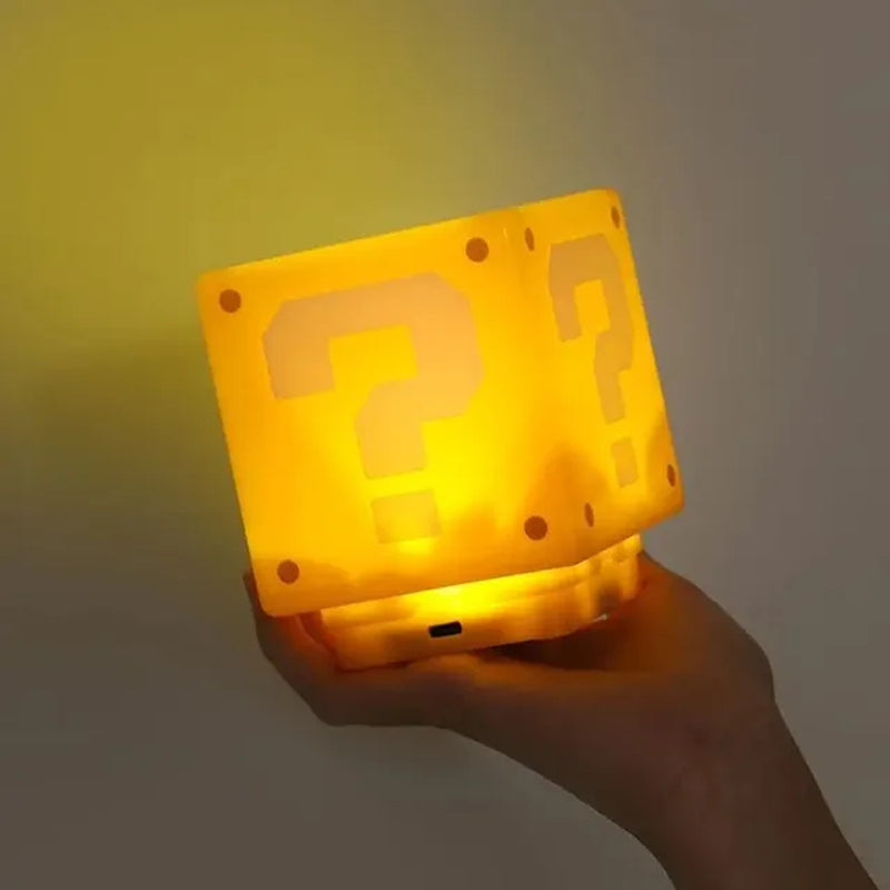 8Cm Super Mario Bros LED Question Mark Brick Night Light USB Charging Desk Lamp Light for Kids Birthday X-Mas Gifts